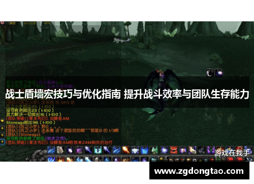 战士盾墙宏技巧与优化指南 提升战斗效率与团队生存能力